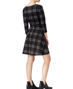 Women's Windowpane Fit & Flare Dress