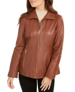 Women's Zip-Front Leather Jacket